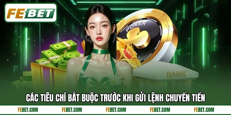 Các tiêu chí bắt buộc trước khi gửi lệnh chuyển tiền